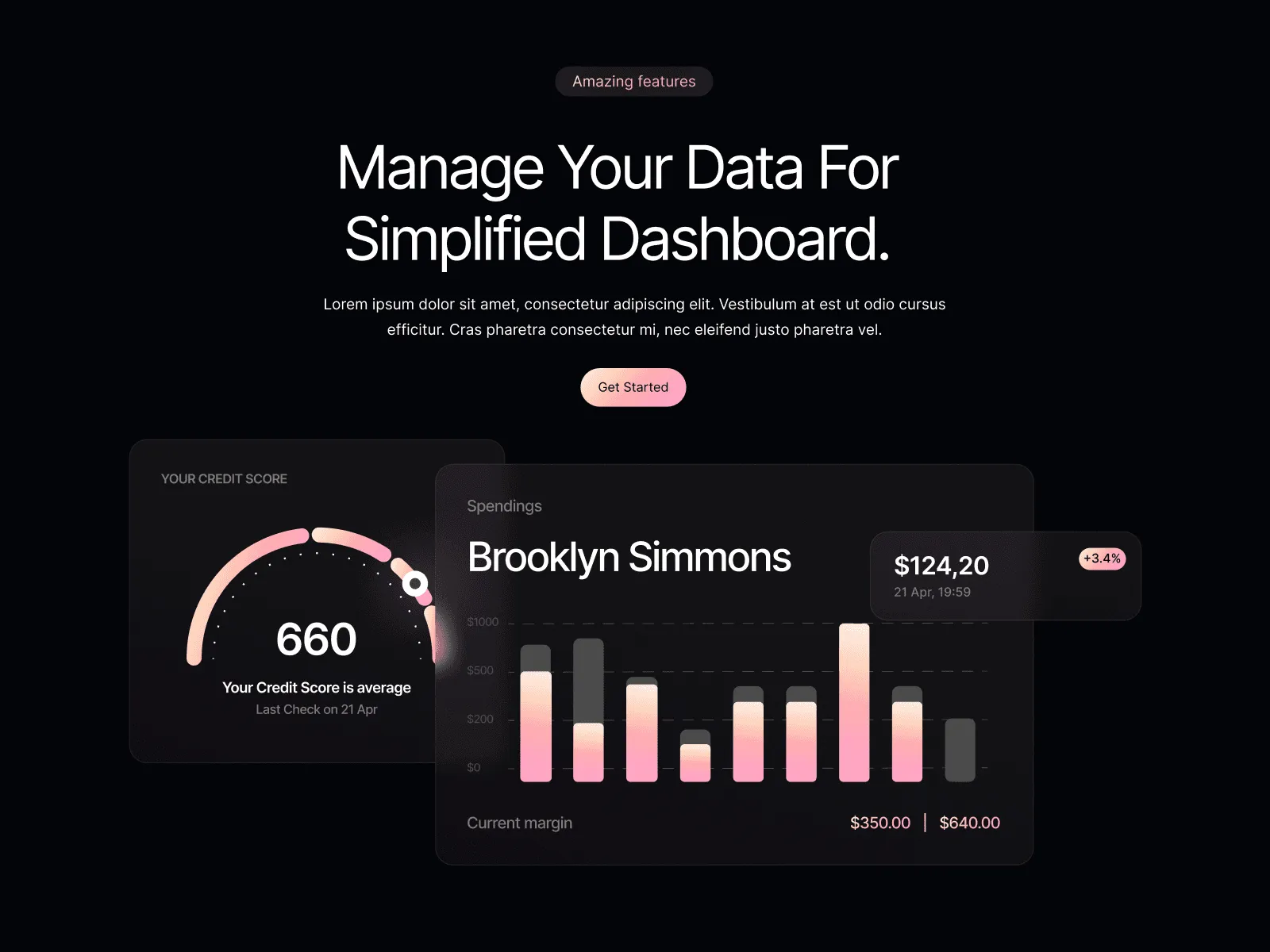 Analytics dashboard interface with charts and data tables